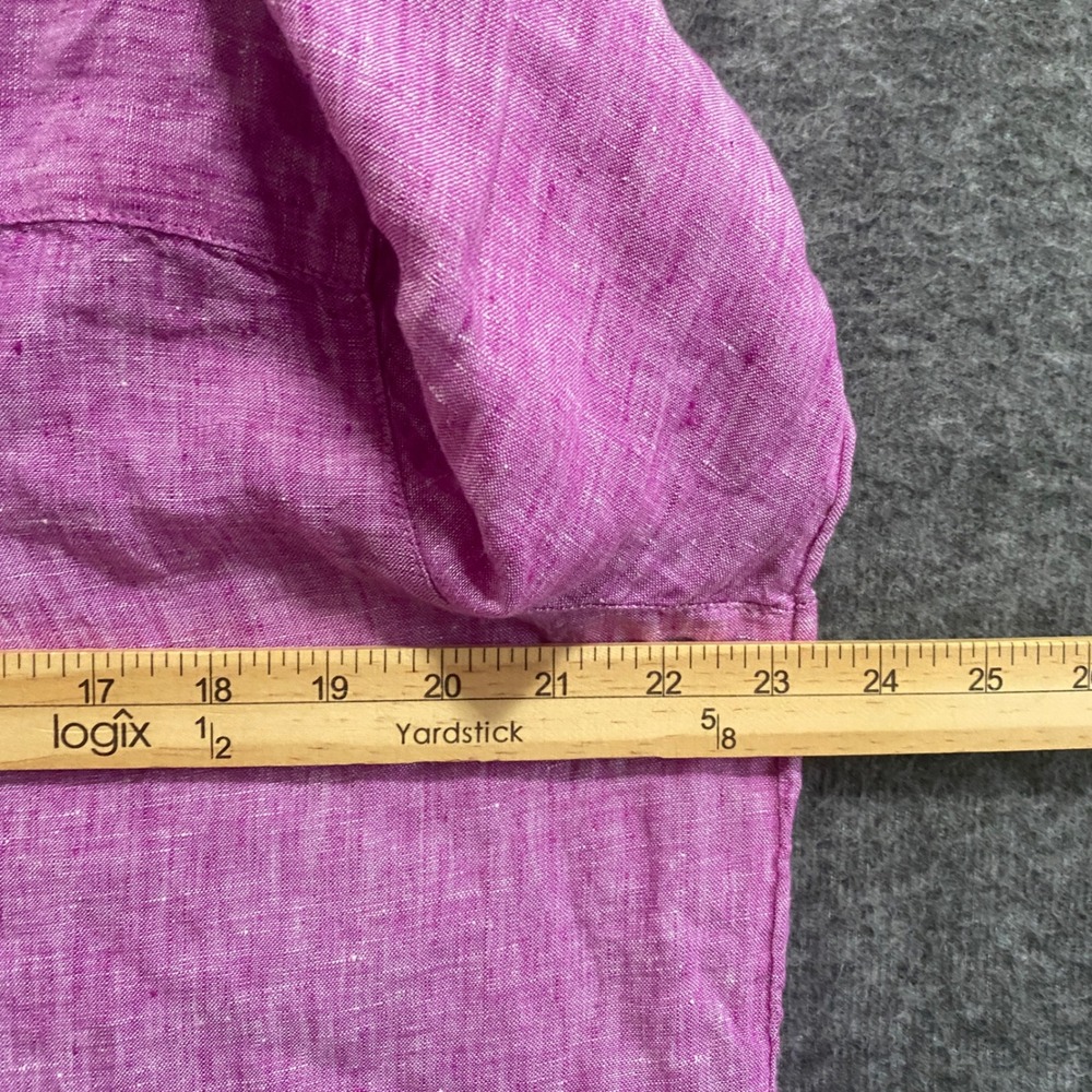 Tahari Linen Tunic Top Women XL Purple Beach Coastal Lagenlook Resort Minimalist - Picture 6 of 9